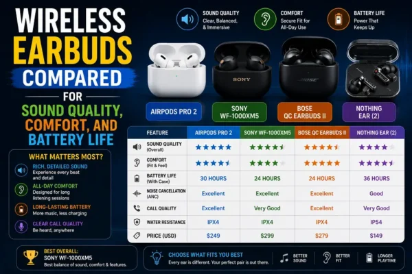 Wireless Earbuds Comparison