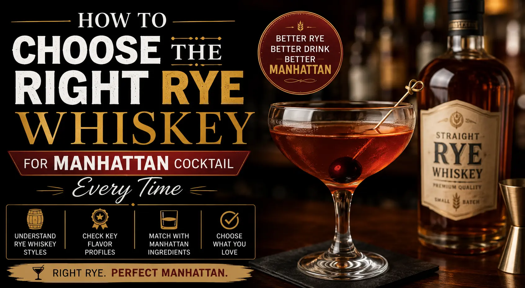 rye whiskey for manhattan cocktail